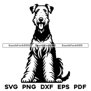 Airedale Terrier Hund Design | svg png dxf eps pdf | Vektorgrafik Datei Laser Clip Art schneiden | sofortiger digitaler Download kommerzielle Nutzung