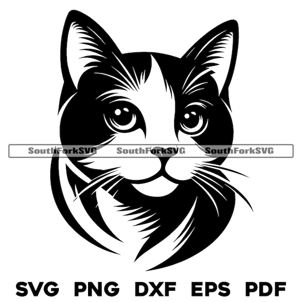 Cat Vector Design | svg png dxf eps pdf | vector graphic cut print dye sub laser engrave digital file commercial use