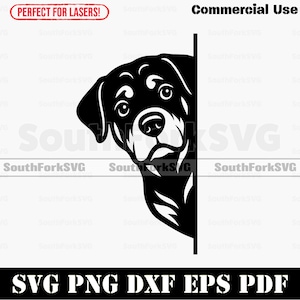Peering Rottweiler Dog svg png dxf eps pdf | vector graphic cut file laser clip art instant digital download commercial use