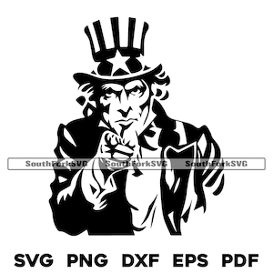 Zio Sam ti voglio svg png dxf eps pdf / taglio laser stampa dye sub cnc grafica vettoriale design / file digitali download immediato uso commerciale