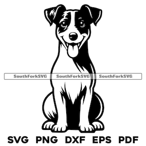 Russell Terrier Dog Head Design | svg png dxf eps pdf | vector graphic cut file laser clip art | instant digital download commercial use