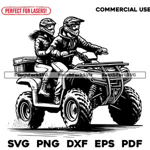 Paar auf ATV Quad 4 Four Wheeler svg png dxf eps pdf | Vektorgrafik Design Cut Print Dye sub Laser gravieren Digitale Dateien Kommerzielle Nutzung