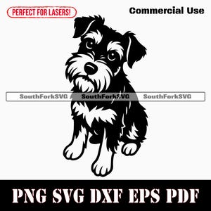 Schnauzer nano che supplica svg png dxf eps pdf grafica vettoriale stencil file di taglio laser clip art stampa download digitale istantaneo uso commerciale