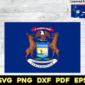 Michigan State Flag Svg Png Dxf Eps Pdf Vector Graphic Design Cut Print ...