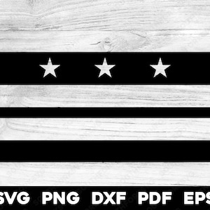 Bandeira de Washington DC Preto Transparente | svg png dxf eps pdf | design gráfico vetorial corte impressão sublimação de tinta gravação a laser arquivos digitais