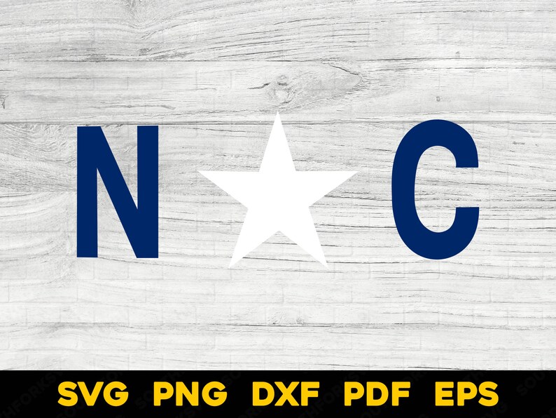 North Carolina State Flag NC and Star Svg Png Dxf Pdf Eps | Vector ...