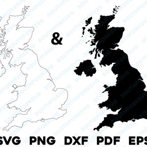 Reino Unido Reino Unido País Silhueta & Contorno Formas svg png dxf pdf eps vetor gráfico design corte gravar laser arquivo imagem mapa Europa