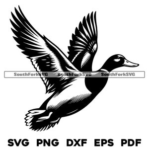 Flying Mallard Duck svg png dxf eps pdf / diseño gráfico vectorial corte impresión tinte sub láser grabado cnc archivos digitales uso comercial