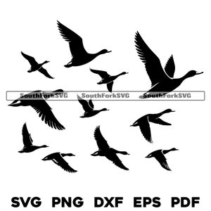 Fliegende Ente Silhouetten svg png dxf eps pdf | Vektorgrafik Design Cut Print Dye sub Laser gravieren Cnc digitale Dateien Kommerzielle Nutzung
