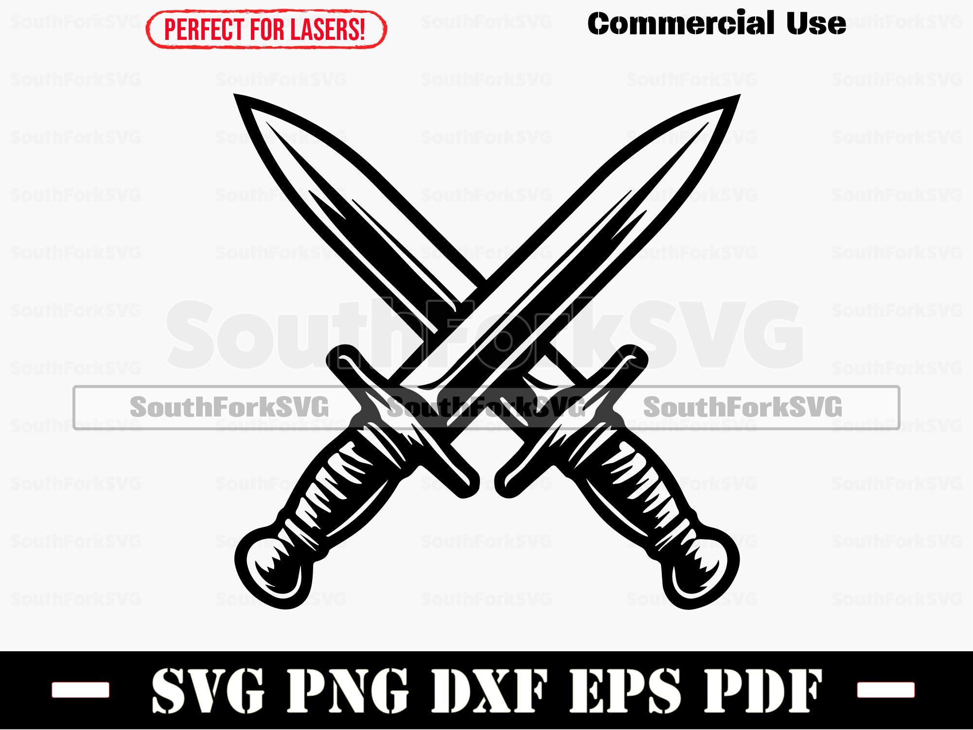 Crossed Daggers Svg Png Dxf Pdf Eps | Cut Print Laser Digital File ...