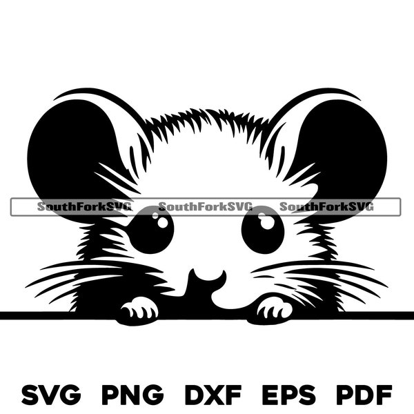 Peeking Mouse Head | svg png dxf eps pdf | transparent vector graphic design cut print dye sub laser engrave files commercial use