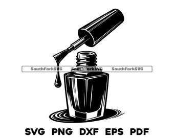 Dripping Nail Polish Design | svg png dxf eps pdf | vector graphic design cut print laser engrave files | digital download commercial use
