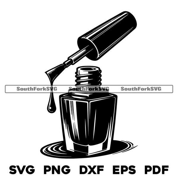 Dripping Nail Polish Design | svg png dxf eps pdf | vector graphic design cut print laser engrave files | digital download commercial use