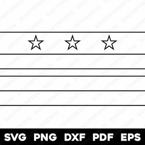 Bandeira de Washington DC Contorno Transparente | svg png dxf eps pdf | design gráfico vetorial corte impressão sublimação de tinta gravação a laser arquivos digitais