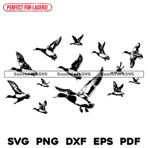 Flying Duck Silhouettes svg png dxf eps pdf | vector graphic design cut print dye sub laser engrave cnc digital files commercial use
