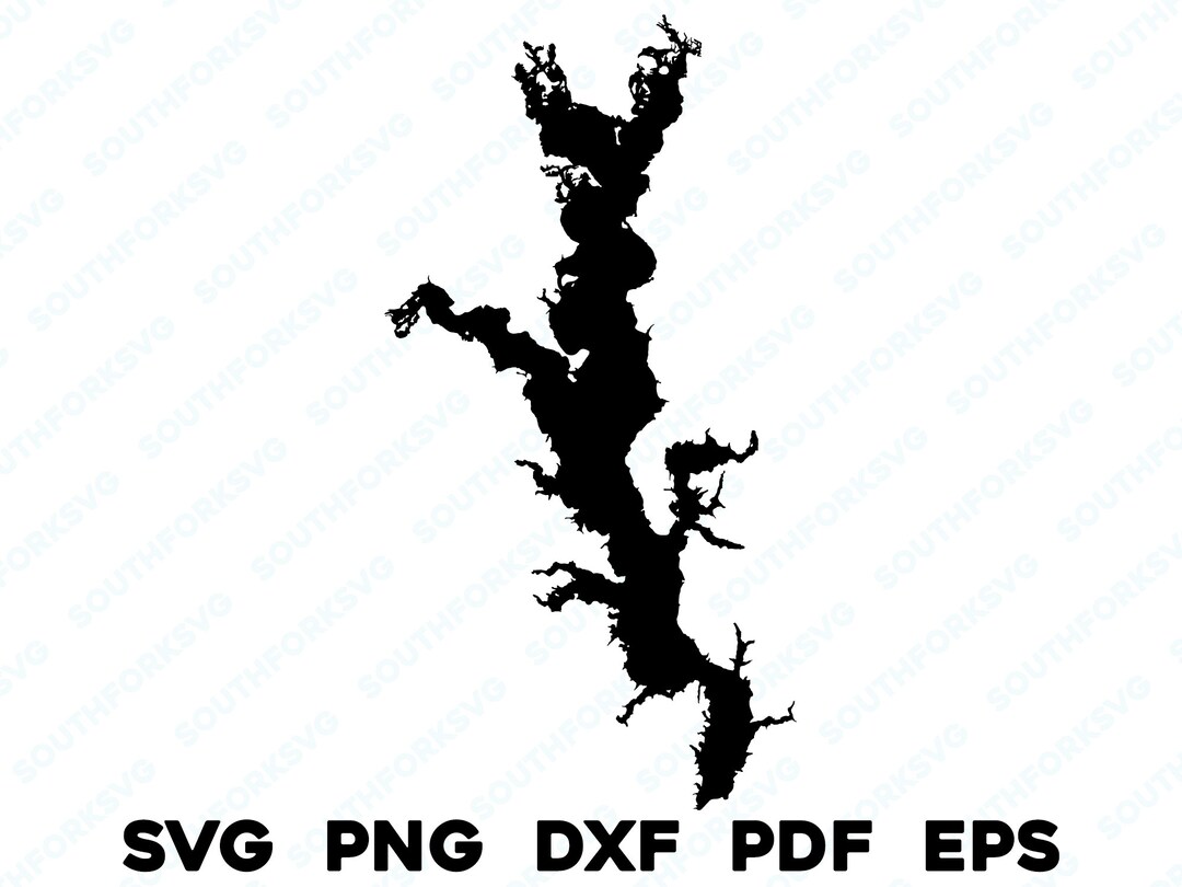 Lake Palestine Texas Map Shape Silhouette Svg Png Dxf Pdf Eps Vector