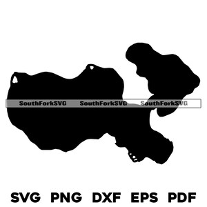 Oconomowoc Lake Wisconsin kaart vorm silhouet svg png dxf pdf eps vector grafisch ontwerp gesneden gravure laserbestand afbeelding huis