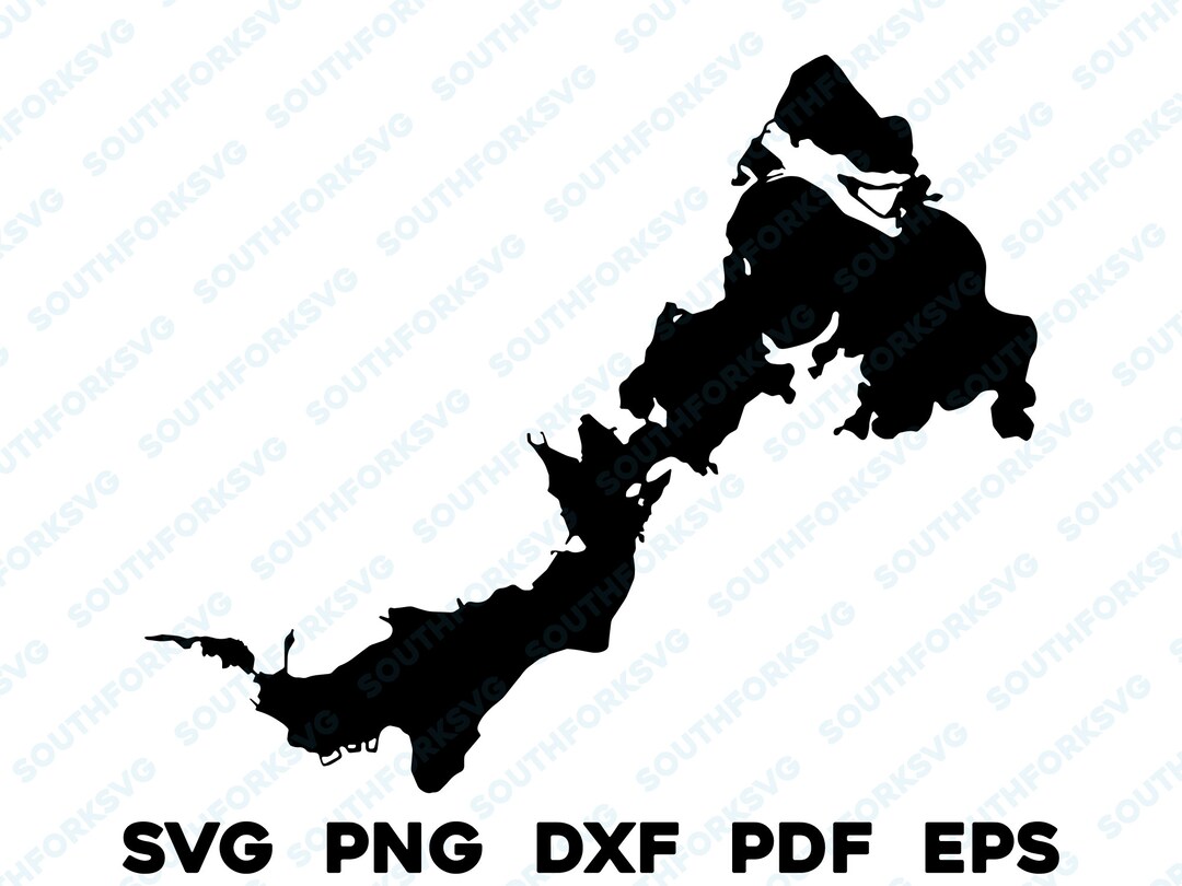 Lake Beulah Wisconsin Map Shape Silhouette Outline Svg Png Dxf Etsy