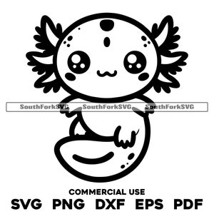 Niedliches Axolotl Design | svg png dxf eps pdf | Vektorgrafik Datei Laser Clip Art schneiden | sofortiger digitaler Download kommerzielle Nutzung