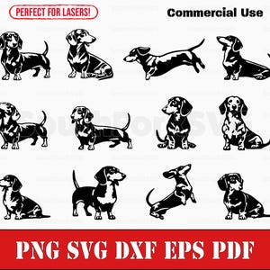 Schlichter Dackel Weiner Dog Bundle | svg png dxf eps pdf | Vektorgrafik Datei Laser Clip Art schneiden | sofortiger digitaler Download kommerzielle Nutzung