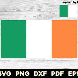 Puede incluir: La bandera de Irlanda, una tricolor con franjas verticales de color verde, blanco y naranja.