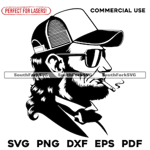 Abraham Lincoln Mullet Trucker Hat svg png dxf eps pdf / grafica vettoriale taglio stampa colorante sub laser incide cnc file digitali uso commerciale