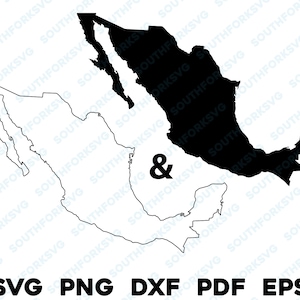 Mexiko Country Silhouette & Outline Shapes svg png dxf pdf eps Vektorgrafik