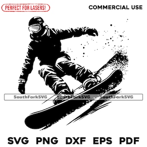Snowboarder Design Files svg png dxf eps pdf coupe fichier design vectoriel colorant graphique sub image graver | utilisation commerciale nordique de ski de neige