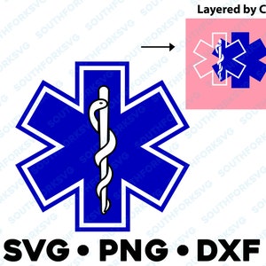 救急車のシンボル 生命の星 emt SVG PNG DXF クリップアート 透明なベクター グラフィック デザイン カット ファイル シルエット 看護師 医師 救急隊員