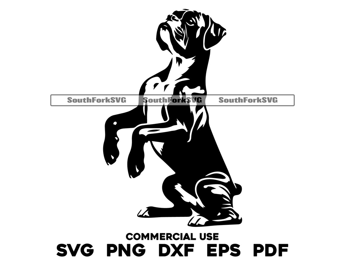 Boxer Dog Begging Svg Png Dxf Eps Pdf | Vector Graphic Cut File Laser ...
