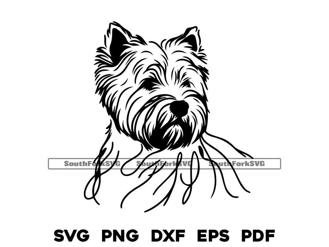 West Highland White Terrier Line Art Svg Png Dxf Eps Pdf Vector Graphic ...