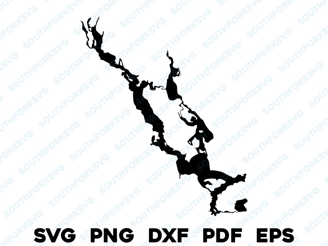 Chetek Chain of Lakes Wisconsin Map Shape Silhouette Outline Etsy