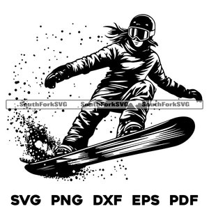 Snowboarder Designdateien 1 | svg png dxf eps pdf Datei schneiden Design Vektorgrafik Färbung Bild gravieren | Schnee Ski Nord gewerblich genutzt