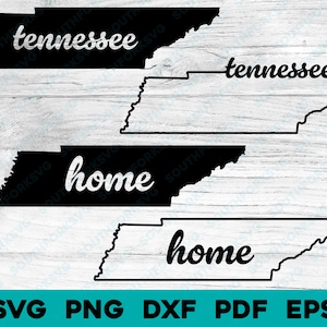 Bundel met omtrek en silhouet van Tennessee State | svg png dxf eps pdf | vector grafisch ontwerp gesneden print dye sub laser cnc digitale bestanden
