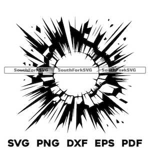 Ontwerp met gebarsten gaten in de muur | svg png dxf eps pdf | vectorafbeelding snijbestand laserclipart | direct digitaal downloaden voor commercieel gebruik