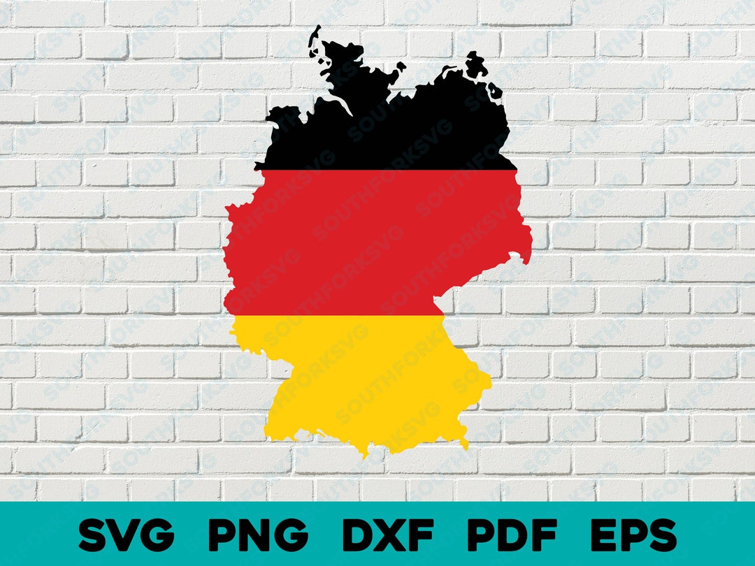 Germany National Flag & Country Shape Outline Svg Png Dxf Eps Pdf ...