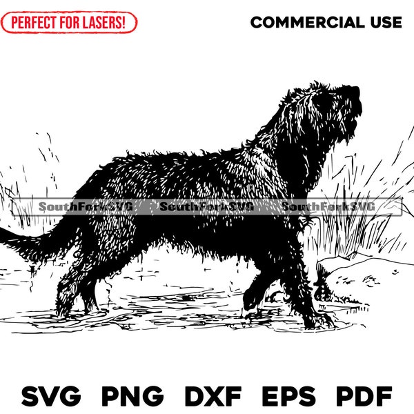 Laser Engrave File Otterhound svg png dxf eps pdf | vector graphic design cut print dye sub cnc digital commercial use