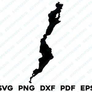 Schroon Lake New York forme Silhouette svg png dxf pdf eps vector design graphique coupe gravure fichier laser image bateau maison du lac