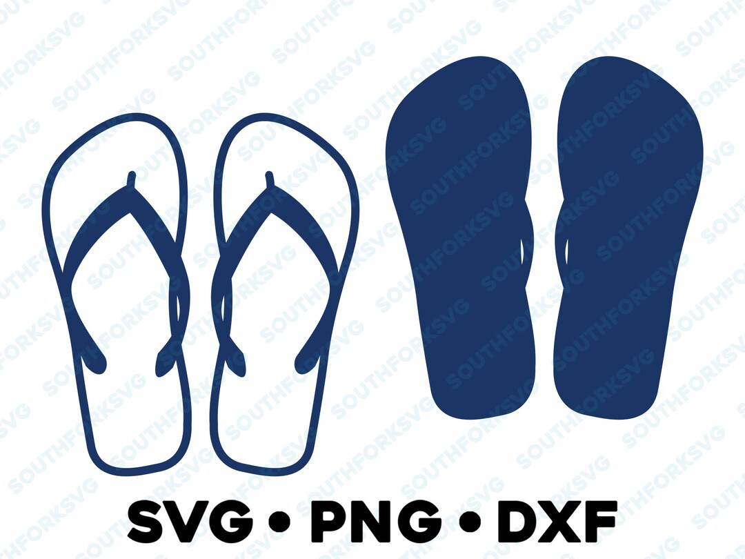 Flip Flops Beach Thong Sandals Silhouette & Transparent Outlines SVG ...