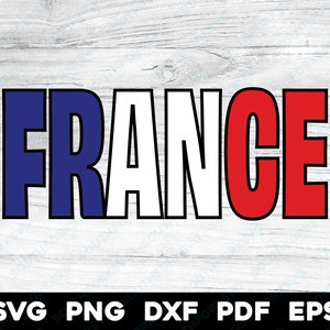 França Bandeira Francesa Nome Design | svg png dxf eps pdf | em camadas por cor vetor gráfico corte impressão sublimação cnc laser design arquivos digitais