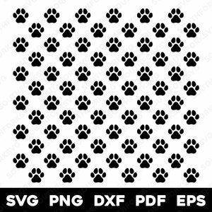 Hondenpoten silhouetten patroon 1 | svg png dxf eps pdf | vector grafisch ontwerp knippen print lasergraveren digitale bestanden commercieel gebruik