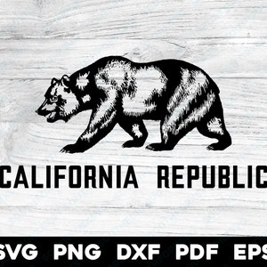 Drapeau de la République de Californie - Ours transparent | svg png dxf eps pdf | Fichiers numériques cnc laser pour impression graphique vectorielle découpée