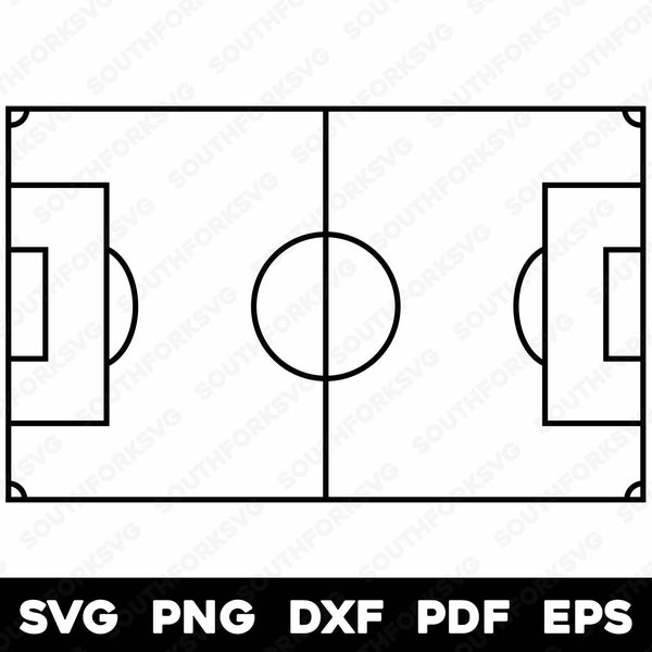 Soccer Futbol Field Outline 1 | svg png dxf eps pdf | transparent graphic design cut print dye sub laser engrave cnc files commerical use