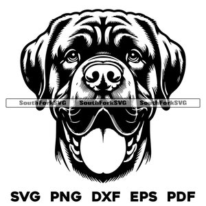 English Mastiff Dog Head Design | svg png dxf eps pdf | vector graphic cut file laser clip art | instant digital download commercial use