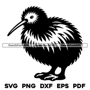 Conception d'oiseau kiwi | svg png dxf eps pdf | graphique vectoriel découpé fichier laser clip art | Téléchargement numérique instantané, utilisation commerciale