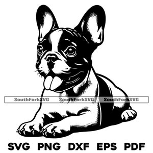 Design de postura de buldogue francês | svg png dxf eps pdf | arquivo de corte de gráfico vetorial a laser clip art | download digital instantâneo uso comercial