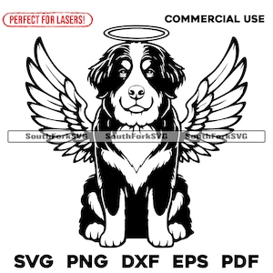 Berner Sennenhund Engel Flügel Halo svg png dxf eps pdf | Vektorgrafik Datei Laser Clip Art schneiden | sofortiger digitaler Download kommerzielle Nutzung