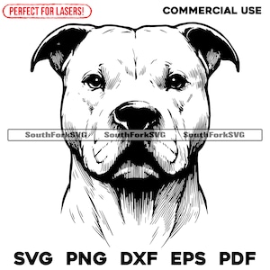 Pitbull Portrait Laser Engrave Files svg png dxf eps pdf | vector graphic design cut print dye sub digital files commercial use