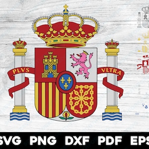 Vlag van het nationale land van Spanje | svg png dxf eps pdf | vector grafisch ontwerp gesneden print dye sub laser cnc digitale bestanden