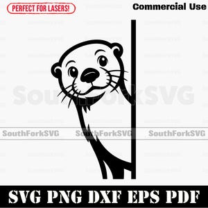 Loutre de Peering svg png dxf eps pdf | graphique vectoriel découpé fichier laser clip art | Téléchargement numérique instantané, utilisation commerciale